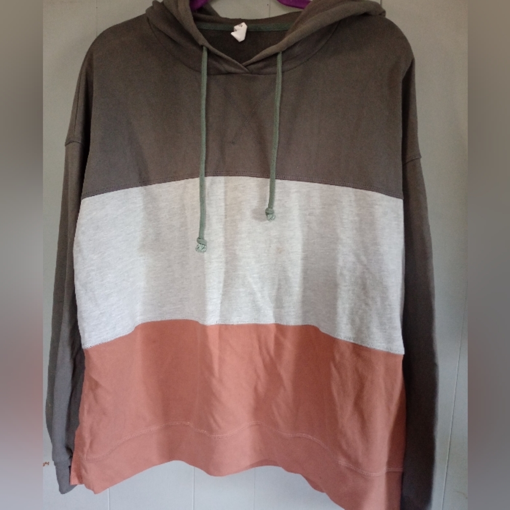 Wishlist Colorblock Hoodie - Olive, Cream, Terracotta